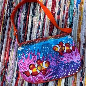 Vintage Messina Clown Fish Print Women's Bag